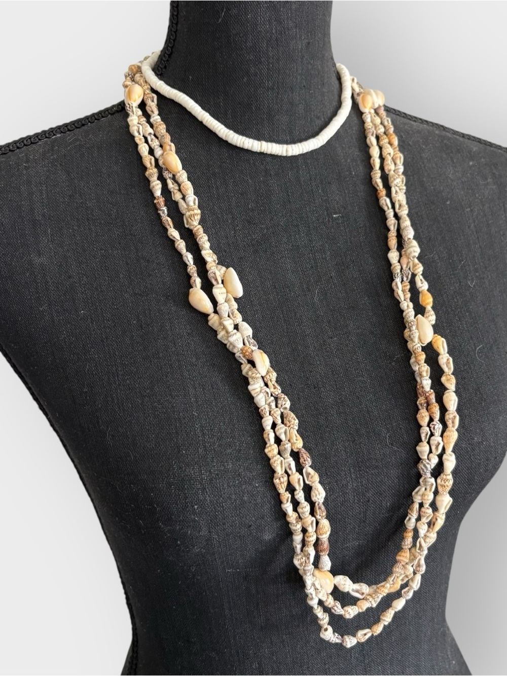 Puka Shell & Sea Shell Handcrafted Natural Shell Multi-Strand Necklaces